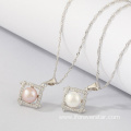 18K Gold Plated Charm Gold Pearl Pendant Necklaces